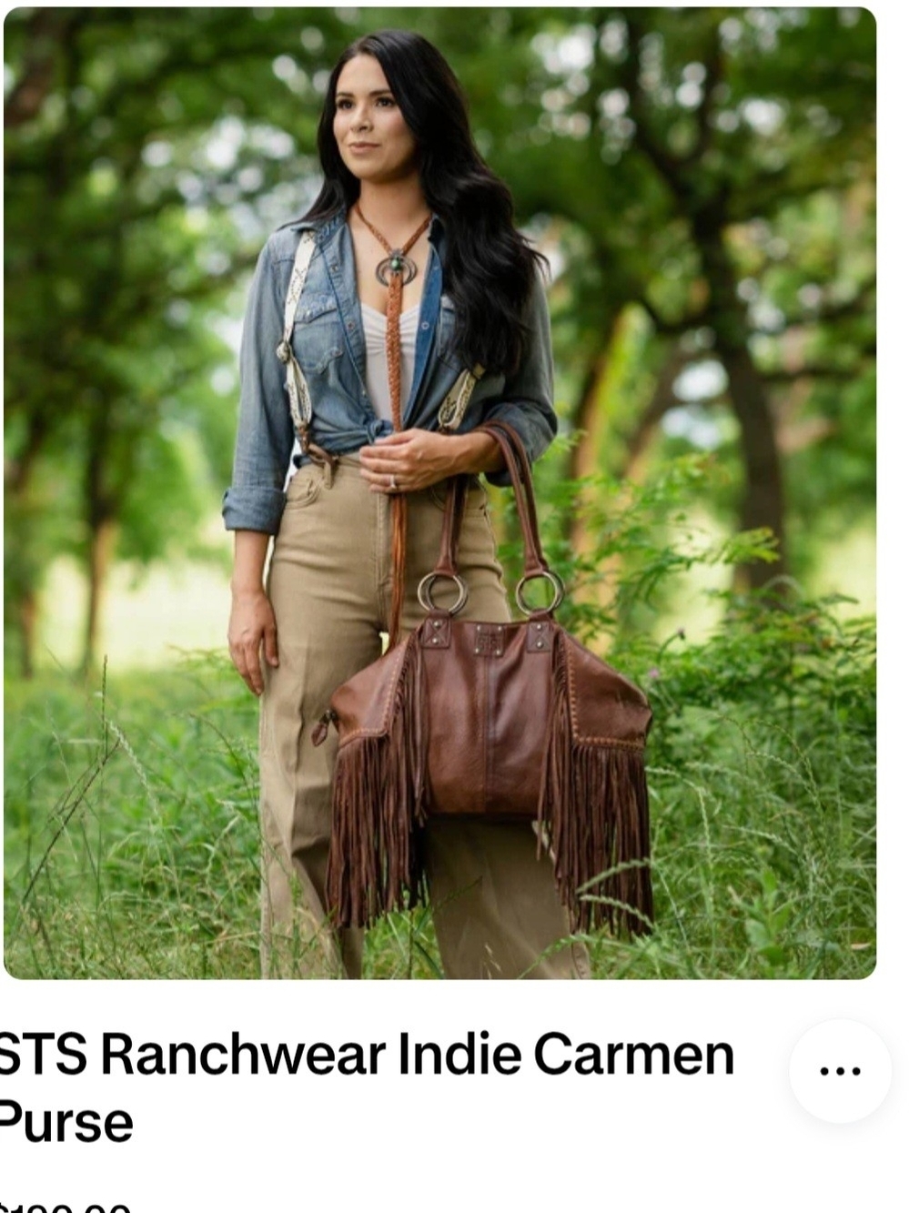 STS Ranchwear Indie Carmen Fringe Leather Tote - Brown